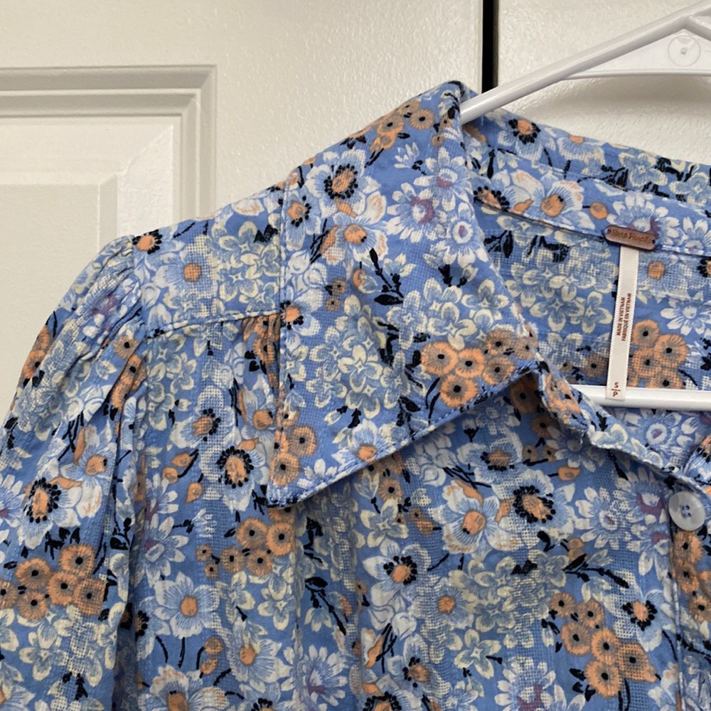 Free People Happy Days Cotton Printed Blouse - Picture 3 of 7